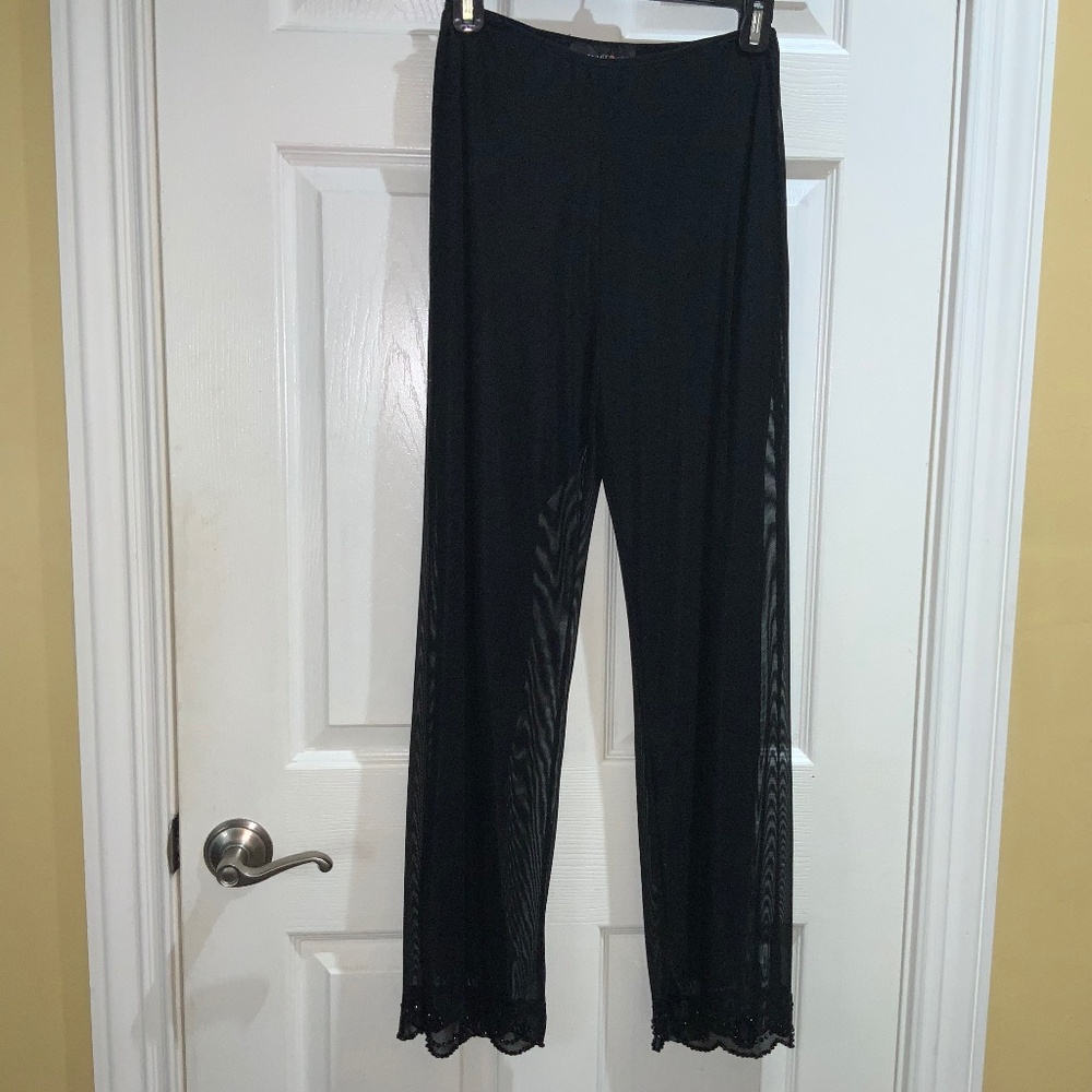 Scott McClintock lightweight pull on pants beaded scalloped hems Sz 4
